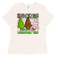 Bone Snacking Around The Christmas Tree Ladies Tee - CowhideDigitalArt