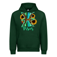 Forest Green Pisces Zodiac Sign Sunflower Leopard Serape Urban Hoodie - RanaPortraitStore