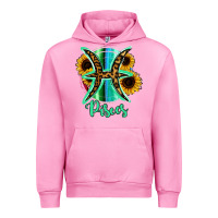 Fuchsia Pink Pisces Zodiac Sign Sunflower Leopard Serape Urban Hoodie - RanaPortraitStore