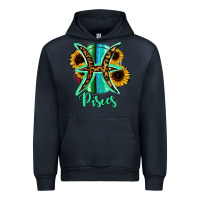 Navy Pisces Zodiac Sign Sunflower Leopard Serape Urban Hoodie - RanaPortraitStore