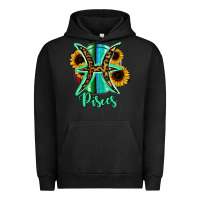 Pigment Black Pisces Zodiac Sign Sunflower Leopard Serape Urban Hoodie - RanaPortraitStore