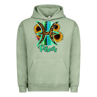 Pigment Oil Green Pisces Zodiac Sign Sunflower Leopard Serape Urban Hoodie - RanaPortraitStore
