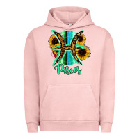 Pigment Salmon Pisces Zodiac Sign Sunflower Leopard Serape Urban Hoodie - RanaPortraitStore