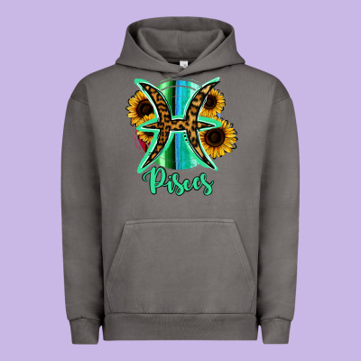 Pisces Zodiac Sign Sunflower Leopard Serape Urban Hoodie Designed By Ranaportraitstore