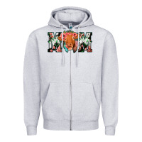 Heather Grey Cow Mom Zipper Hoodie - Jasminsmagicworld
