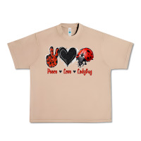 Burro Peace Love Ladybug Urban Heavy Tee - Jasminsmagicworld