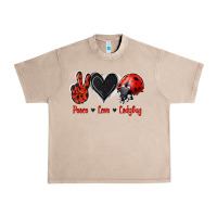 French Oak Peace Love Ladybug Urban Heavy Tee - Jasminsmagicworld