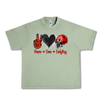 Oil Green Peace Love Ladybug Urban Heavy Tee - Jasminsmagicworld