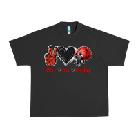 Pigment Black Peace Love Ladybug Urban Heavy Tee - Jasminsmagicworld