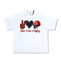White Peace Love Ladybug Urban Heavy Tee - Jasminsmagicworld