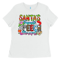 White festive speech therapist tribute Ladies Tee - CowhideDigitalArt