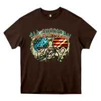 Chocolate Brown All American boy 4th of july Heavy Core Tee - FaDigitalArtStudio