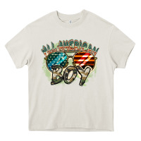 Cream All American boy 4th of july Heavy Core Tee - FaDigitalArtStudio