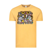 Vintage Mustard Happy Easter Vintage Tee - CowhideDigitalArt