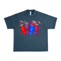 Midnight Navy american obsessive cup Urban Heavy Tee - CowhideDigitalArt