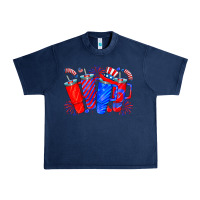 Navy american obsessive cup Urban Heavy Tee - CowhideDigitalArt