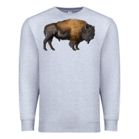 Heather Grey american bison body Premium Sweatshirt - RanaPortraitStore