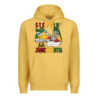 Antique Gold steppin' into juneteenth Premium Hoodie - BarkalooDesign