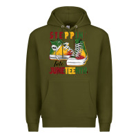 Army Green steppin' into juneteenth Premium Hoodie - BarkalooDesign