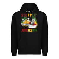 Black steppin' into juneteenth Premium Hoodie - BarkalooDesign