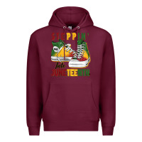 Burgundy steppin' into juneteenth Premium Hoodie - BarkalooDesign