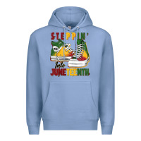 Colony Blue steppin' into juneteenth Premium Hoodie - BarkalooDesign