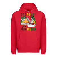 Red steppin' into juneteenth Premium Hoodie - BarkalooDesign