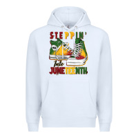 White steppin' into juneteenth Premium Hoodie - BarkalooDesign
