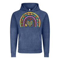 Vintage Denim autism awareness heart leopard rainbow Vintage Hoodie - Artiststas