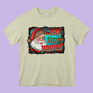 Ho Ho Howdy With Santa Heavy Core Tee Designed By Ranaportraitstore