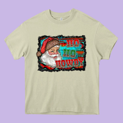 Ho Ho Howdy With Santa Heavy Core Tee Designed By Ranaportraitstore