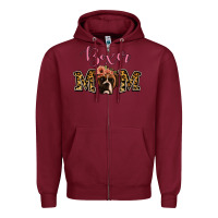 Burgundy Boxer Mom Zipper Hoodie - Jasminsmagicworld