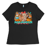 Black Moo Pumpkin Get Out The Way Ladies Tee - CowhideDigitalArt