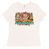 Bone Moo Pumpkin Get Out The Way Ladies Tee - CowhideDigitalArt