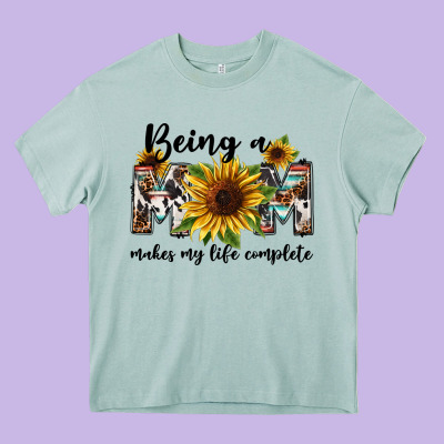 Being A Mom Makes My Life Complete Mother's Day Heavy Core Tee Designed By Fadigitalartstudio