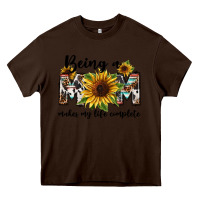 Chocolate Brown Being a mom makes my life complete Mother's Day Heavy Core Tee - FaDigitalArtStudio