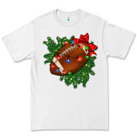 American Football Christmas With Lights And Ribbon Premium Tee | Teevron