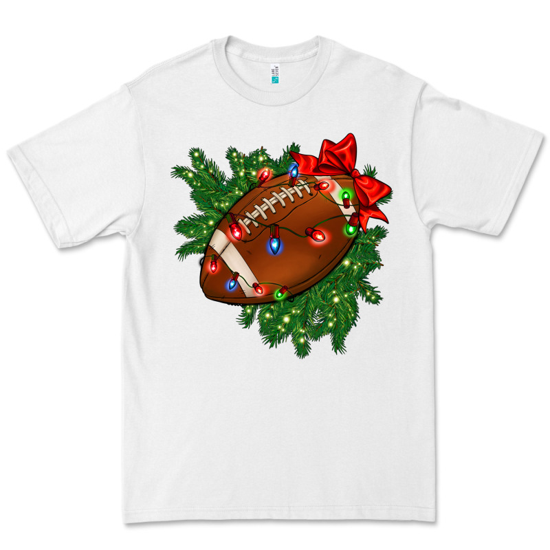 American Football Christmas With Lights And Ribbon Premium Tee by FaDigitalArtStudio | Teevron