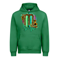 Emerald Scorpio Zodiac Sign Sunflower Leopard Serape Urban Hoodie - RanaPortraitStore