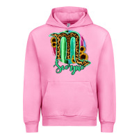 Fuchsia Pink Scorpio Zodiac Sign Sunflower Leopard Serape Urban Hoodie - RanaPortraitStore