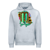 Heather Grey Scorpio Zodiac Sign Sunflower Leopard Serape Urban Hoodie - RanaPortraitStore