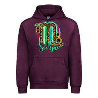 Mauve Wine Scorpio Zodiac Sign Sunflower Leopard Serape Urban Hoodie - RanaPortraitStore