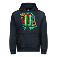 Navy Scorpio Zodiac Sign Sunflower Leopard Serape Urban Hoodie - RanaPortraitStore