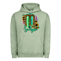 Pigment Oil Green Scorpio Zodiac Sign Sunflower Leopard Serape Urban Hoodie - RanaPortraitStore