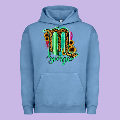 Scorpio Zodiac Sign Sunflower Leopard Serape Urban Hoodie Designed By Ranaportraitstore