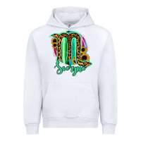 White Scorpio Zodiac Sign Sunflower Leopard Serape Urban Hoodie - RanaPortraitStore