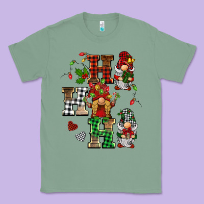 Christmas Ho Ho Ho Gnomes Classic Tee Designed By Barkaloodesign
