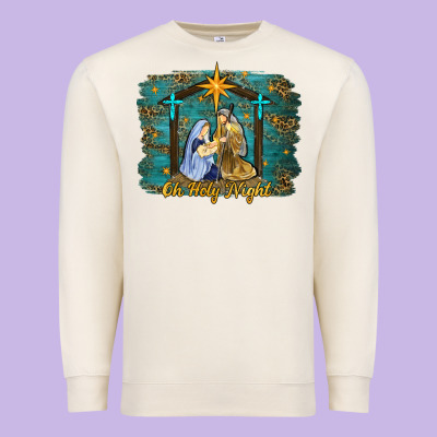 Oh Holy Night Western Premium Sweatshirt Designed By Ranaportraitstore