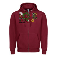 Burgundy christmas love nurselife Zipper Hoodie - RanaPortraitStore