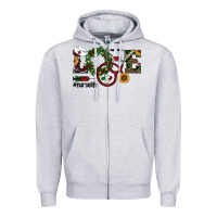 Heather Grey christmas love nurselife Zipper Hoodie - RanaPortraitStore